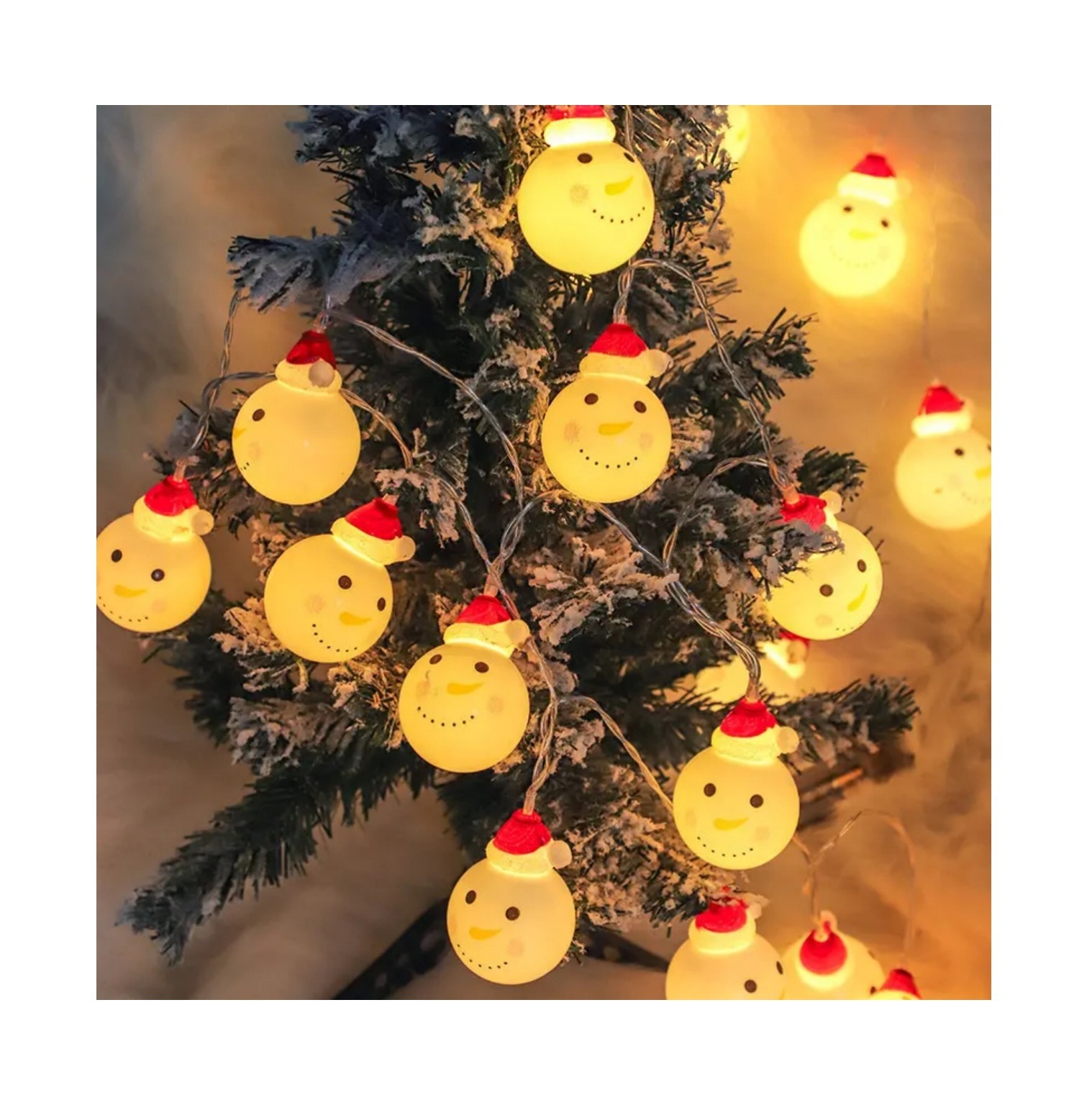 Christmas window snowman pendant light string remote control battery box led lights Christmas tree decorative lights