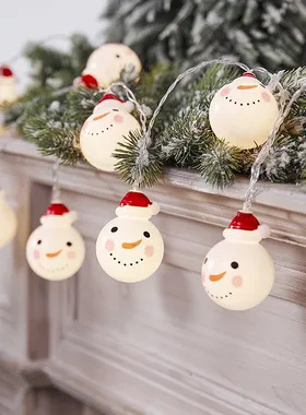 Christmas window snowman pendant light string remote control battery box led lights Christmas tree decorative lights