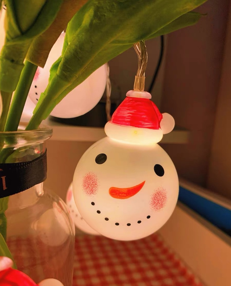 Christmas window snowman pendant light string remote control battery box led lights Christmas tree decorative lights