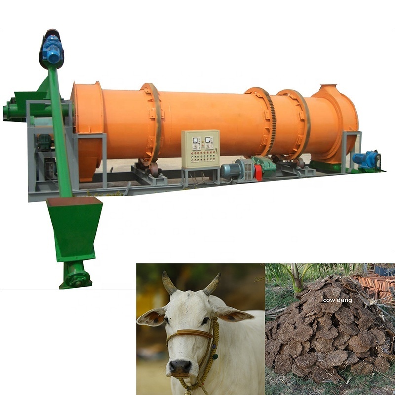 high efficiency cow dung chicken manure poultry animal rotary dryer machine