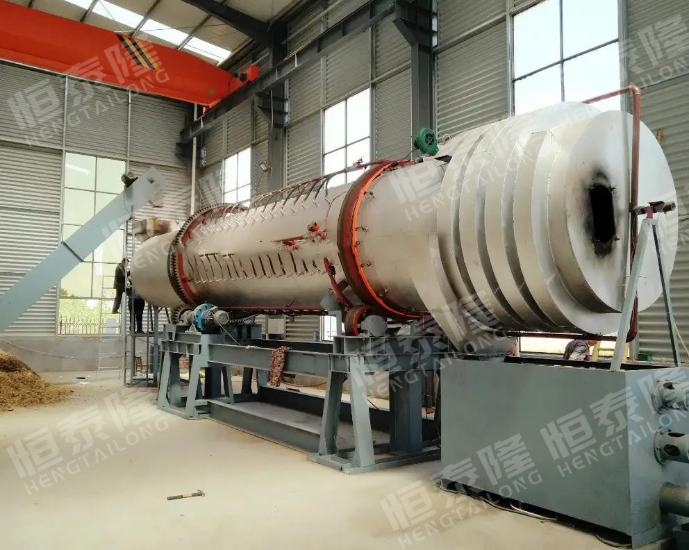 Best quality horizontal activated coconut shell charcoal carbonization kiln furnace sawdust continuous furnace machine