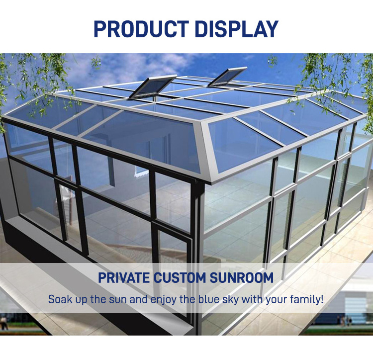 Balcony Free Standing Winter Garden Aluminum Frame Slant Roof Sunroom Outdoor Conservatory Solarium Glass House Sun Room