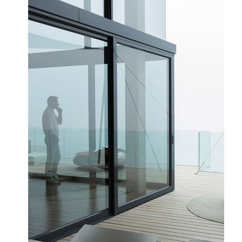 Customized Aluminium Pocket Glass Sliding Door concealed pocket door edge pull Trackless Sliding Hidden Sliding Door