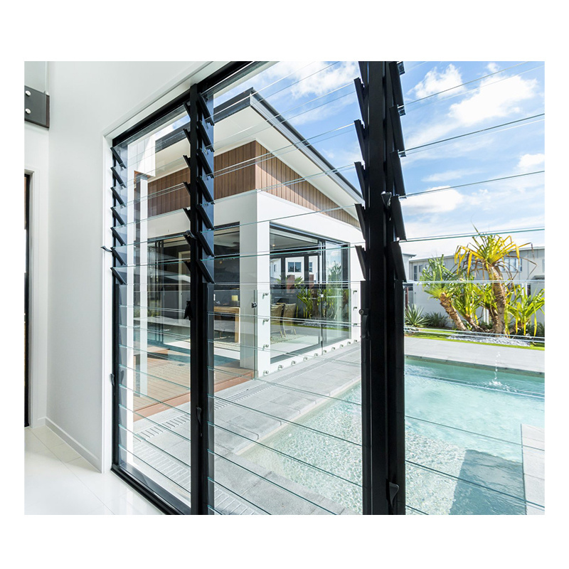 Home Office Glass Window Custom Blinds Louvers Aluminium Aluminum Frame Glass Fixed Louver Louvre Windows For House