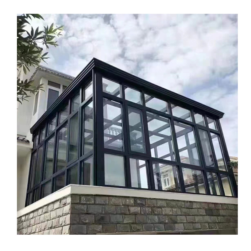 3D Model Design villa Roof Glass Sunroom Sun Room Aluminum Glass Conservatory Winter Garden Free Standing Sunroom Glass Houses