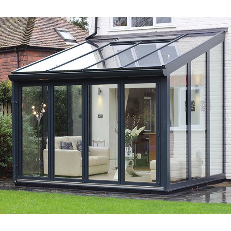 Customized Thermal-break Soundproof  Residential Sun Room Outdoor Aluminum And Glass Sunroom For Solarium