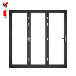 As2047 Australian Aluminum Frame Four Panels Exterior Folding Sliding Doors Stacking Glass Walls Aluminum Folding Door