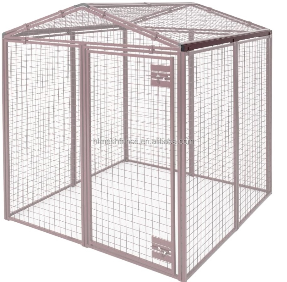 Europe Style Bars Dog Kennel with Solid Metal Roof