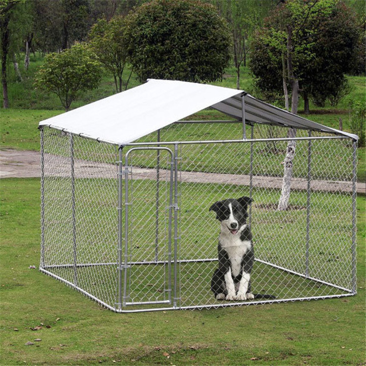 Hot Dipped Galvanized Outdoor Chain Link Dog Kennels Dog Runs Cage