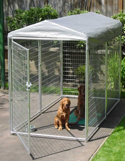 Triple Dog Run Kennel With Metal Top Roof Cover