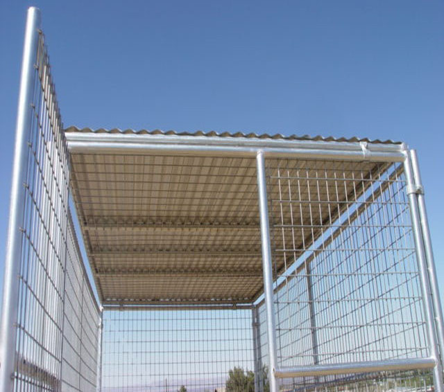 Triple Dog Run Kennel With Metal Top Roof Cover