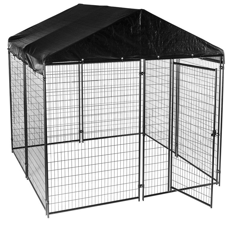 Hot Dipped Galvanized Outdoor Chain Link Dog Kennels Dog Runs Cage