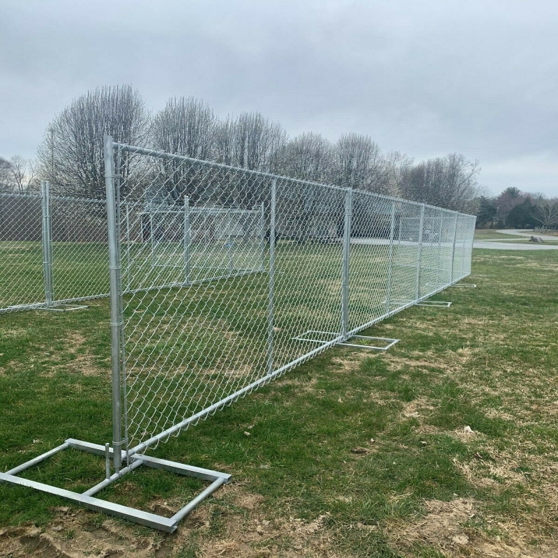 American metal legs removable temporary barrier chain link fence for construction site