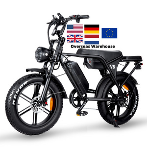 20" 4.0 Fat Tire Bike Electric EU US warehouse Ouxi v8 electric fat tire bike 750w fatbike 250w E BIKE Hydraulic brake