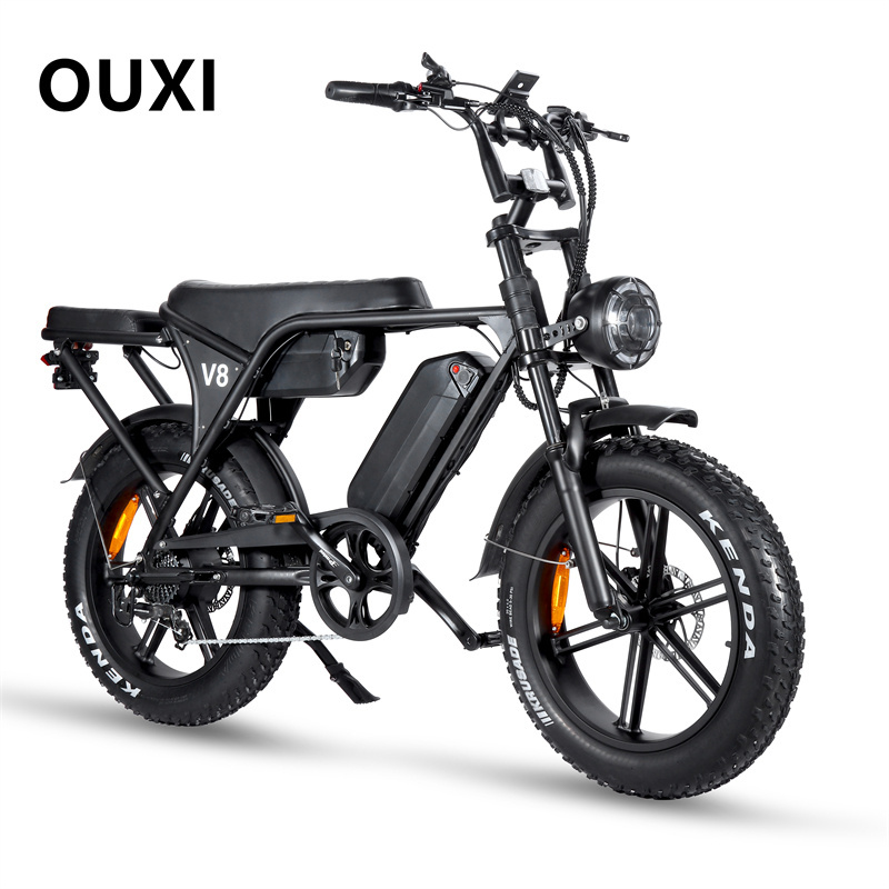 EU Warehouse Fat Tire Electric Bike 20inch V8 Foldable E bike Price OUXI 250W 1000W Motor 15AH Battery Electric Bicycle