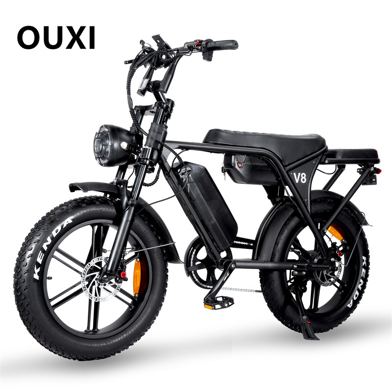 USA Warehouse OUXI V8 Alloy 20 Inch Air Tires Electric Bike 1000W 48v 750w Vintage Electric Fat Tire Bike With Rear Sea