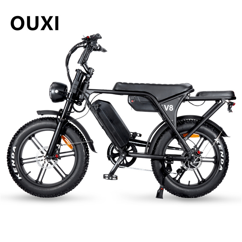 USA Warehouse OUXI V8 Alloy 20 Inch Air Tires Electric Bike 1000W 48v 750w Vintage Electric Fat Tire Bike With Rear Sea