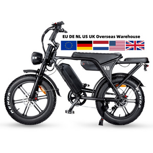 USA Warehouse OUXI V8 Alloy 20 Inch Air Tires Electric Bike 1000W 48v 750w Vintage Electric Fat Tire Bike With Rear Sea