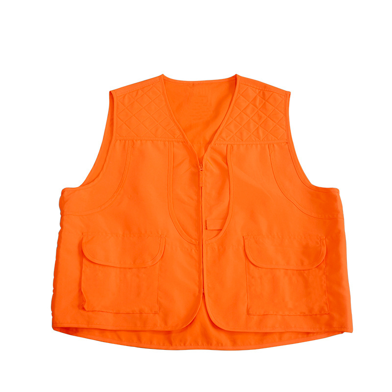 Mens orange hunting vest for hunter outdoor shooting wear with 100%cotton