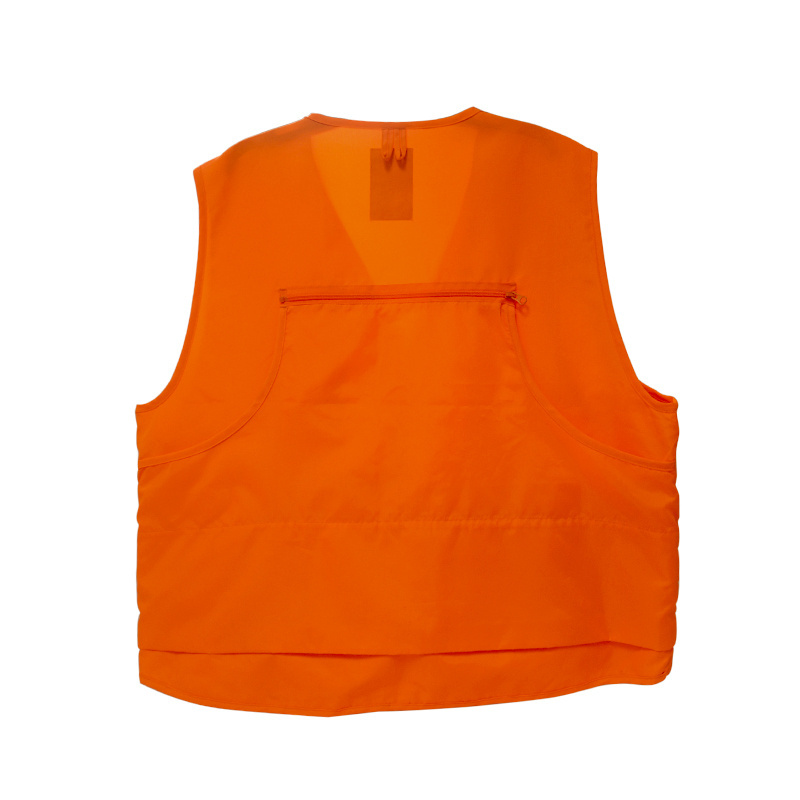 Mens orange hunting vest for hunter outdoor shooting wear with 100%cotton