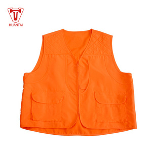 Mens orange hunting vest for hunter outdoor shooting wear with 100%cotton