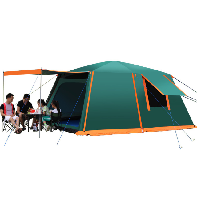 8-10-person camping double-deck rain-proof family multi-person two-room one-room large tent