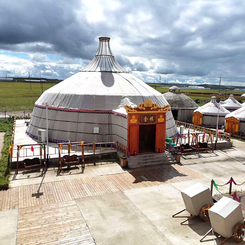 factory sale 4M/5M6M/7M/8M/9M pure solid wood Mongolian Yurt Used living house For Outdoor Camping tent