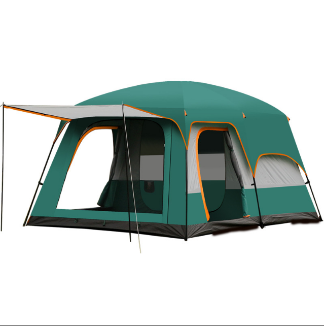 8-10-person camping double-deck rain-proof family multi-person two-room one-room large tent