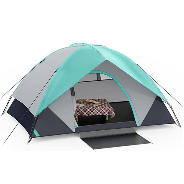 Camping outdoor tent 2-person double-deck camping tent double-door ventilated tent cross-border special