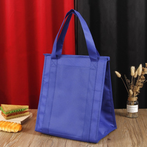 Custom Reusable Thermal Insulated Cooler Bag Grocery Cool Carry Non Woven Lunch Cooler Bag for Food