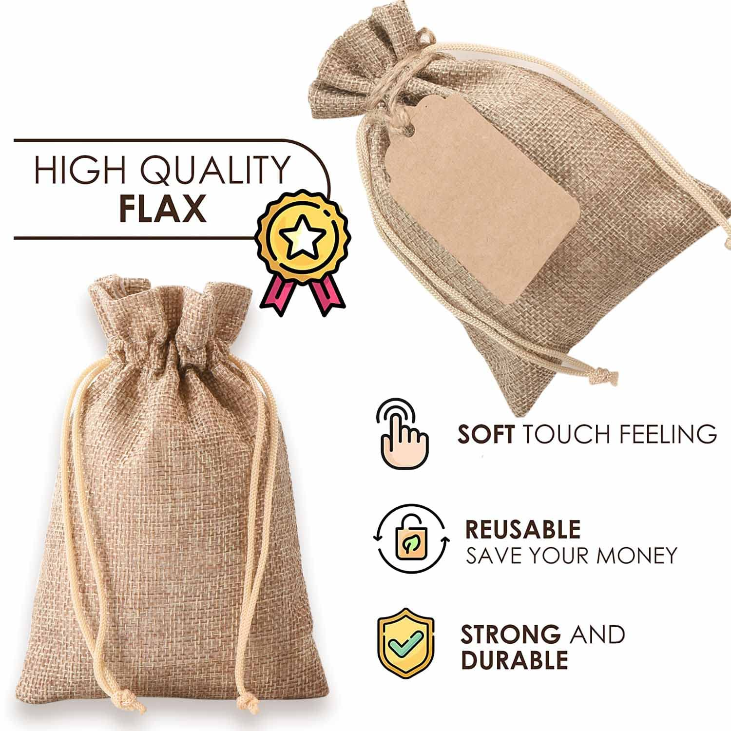 Wholesale Nature Color Jute Pouch Gift Jewelry Packing Bag Eco Friendly Hessian Hemp Storage Drawstring Bag