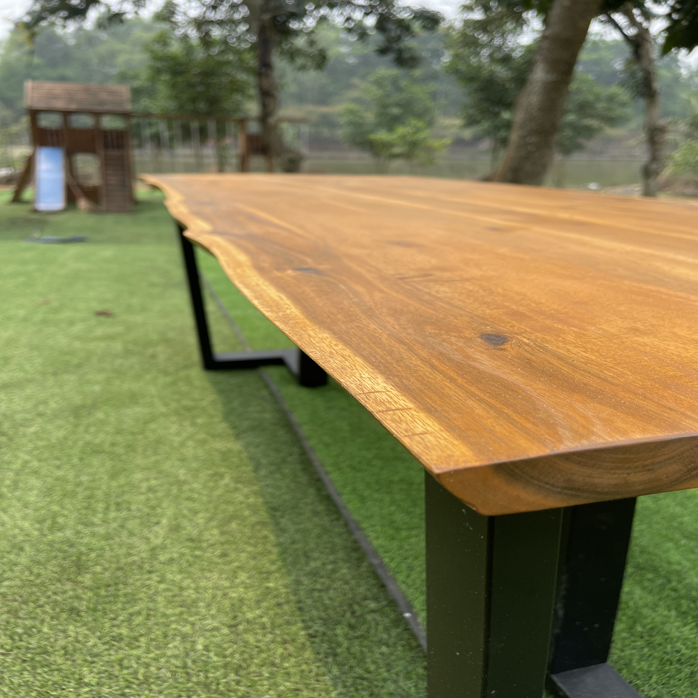 Teak wood table top Senna wood countertop Acacia wood kitchentop full length live edges finger joint square edges