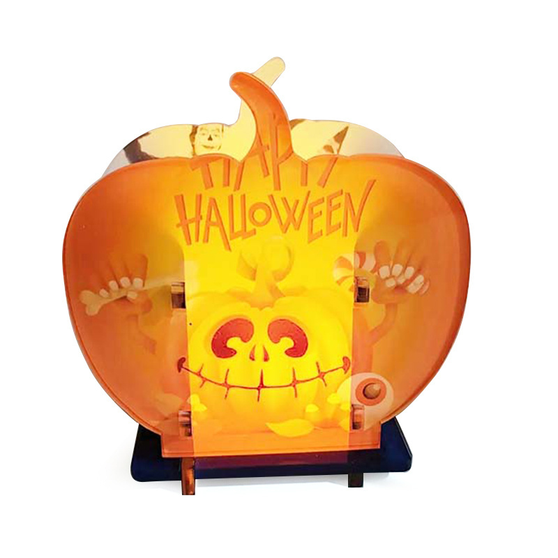 Personalized Design Logo Pumpkin Lantern Sublimation Blank Printable Acrylic Halloween Pumpkin Basket Lanterns