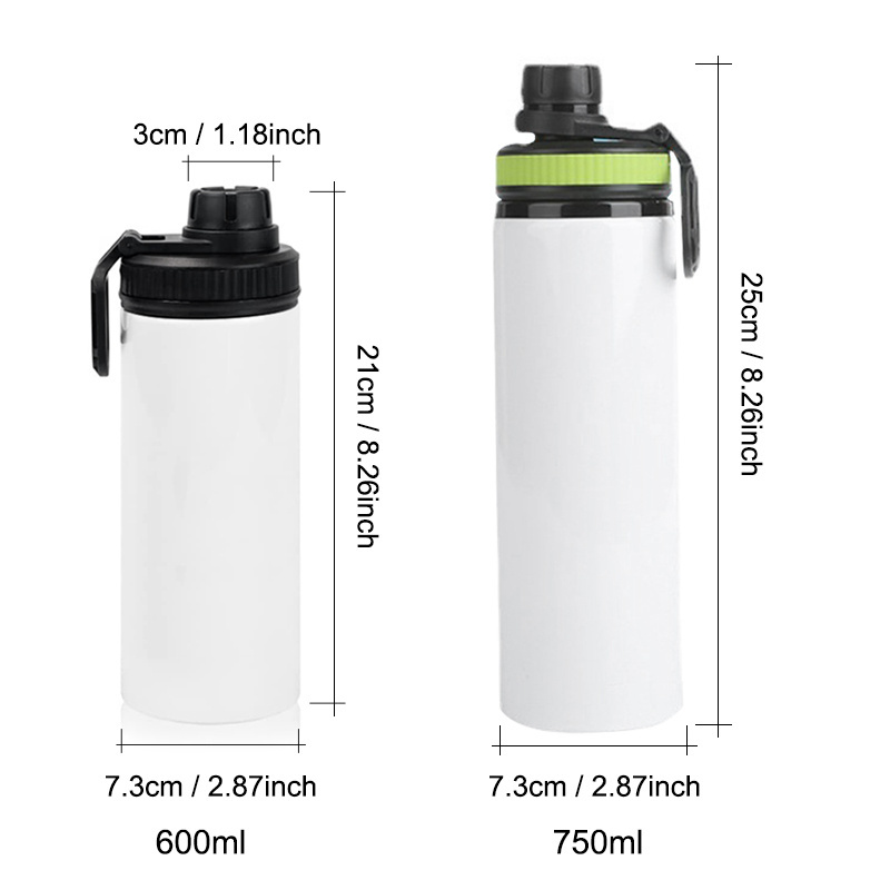 500ml 600ml 750ml Wholesale Hot Selling Sublimation DIY Aluminium Big Mouth Outdoor Sports Water Bottle