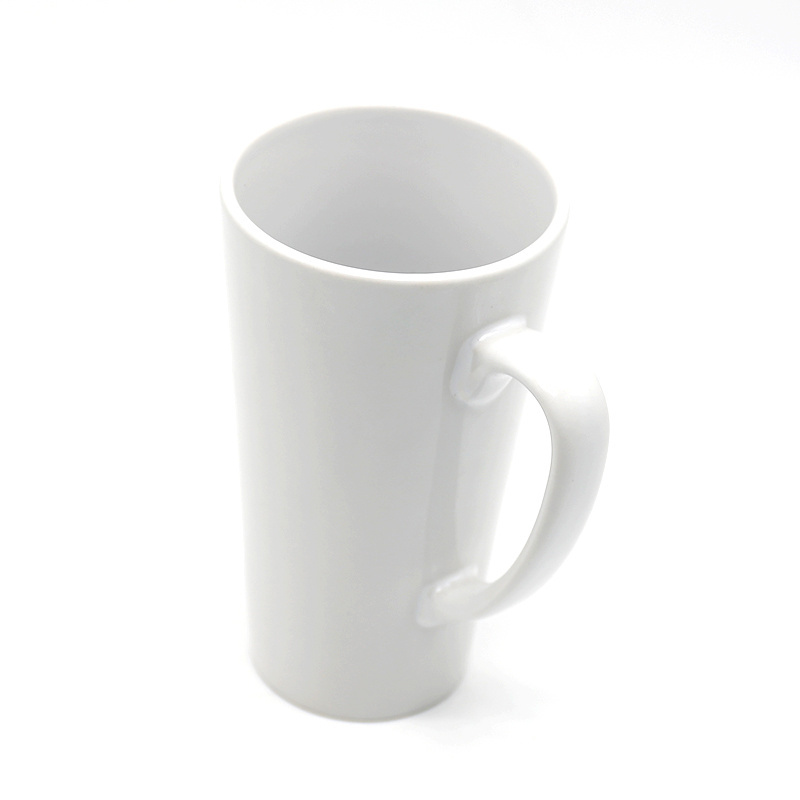 17oz Latte Heated White Coated Sublimation Ceramic Coffee Mug Printing Cone Shape Cup