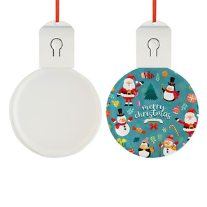 Custom Double Side Printing Sublimation Blank Round Shape Acrylic Xmas Ornament with Light