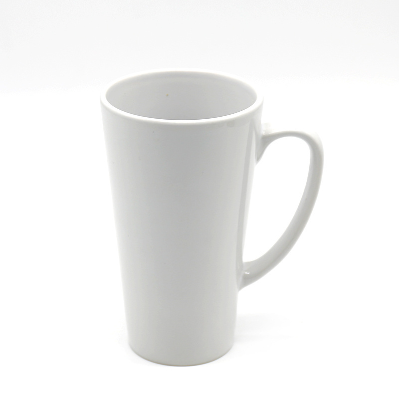 17oz Latte Heated White Coated Sublimation Ceramic Coffee Mug Printing Cone Shape Cup