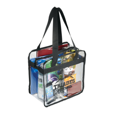 Custom pvc Transparent handbag clear bag  Game Day Clear Zippered Safety Tote