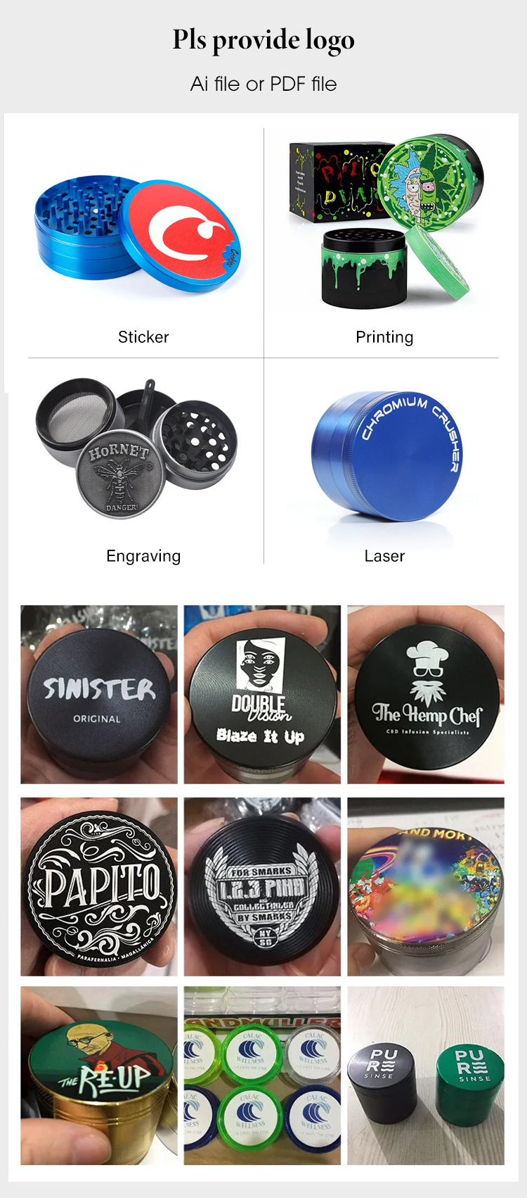 4 layer Smoking Herb Grinder Custom logo burnisher grinder mechanical custom herb grinder