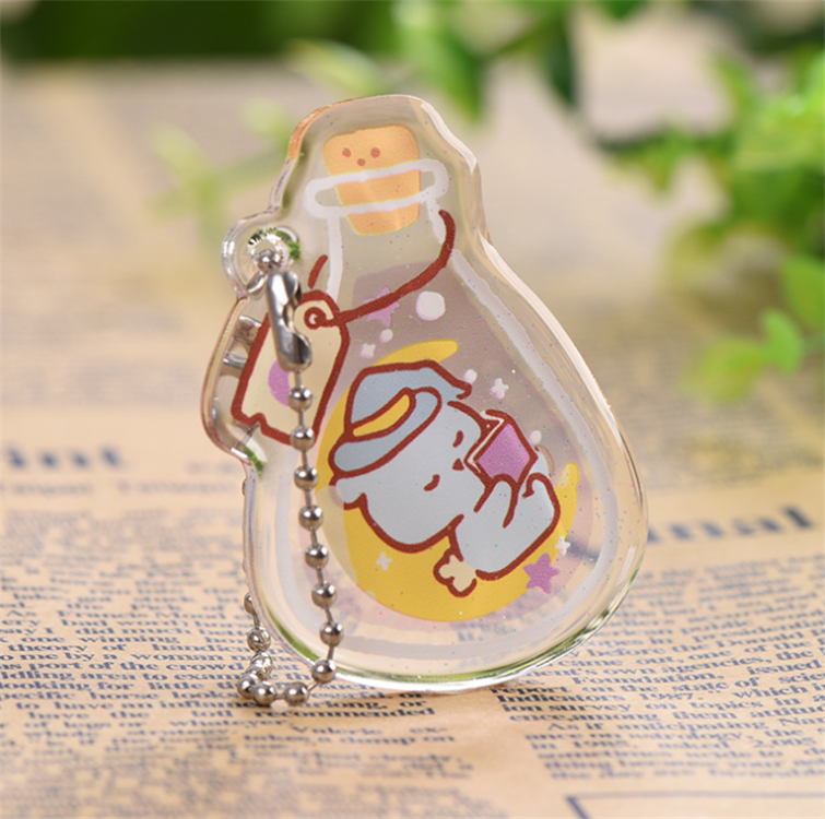 Bottle Shape Wholesale Cheap Diy Custom Clear Pencil Acrylic Keychain