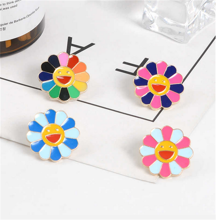 Mini Brooch Sunflower Custom Hard Enamel Pins Badge