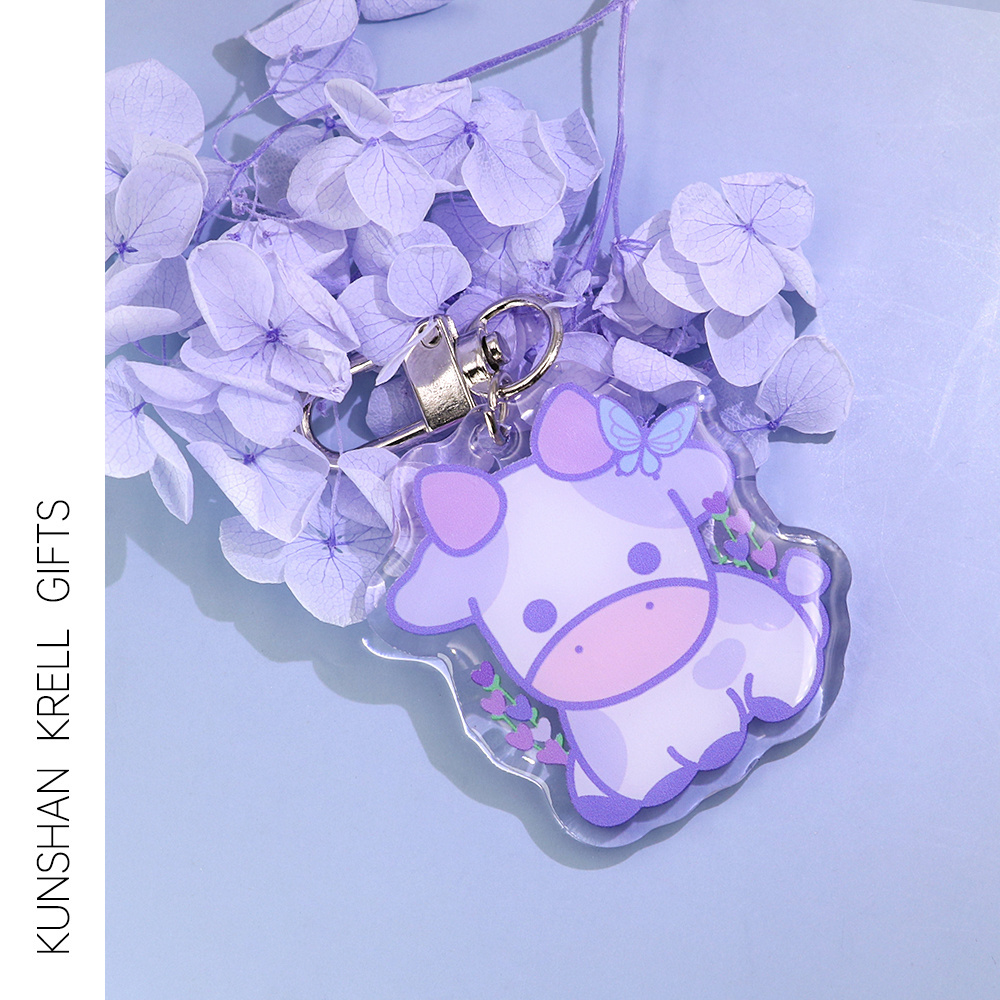 Custom Clear Printed Anime Keychain Key chain Acrylic Charms Holographic Keychain Anime Glitter acrylic keychain custom logo