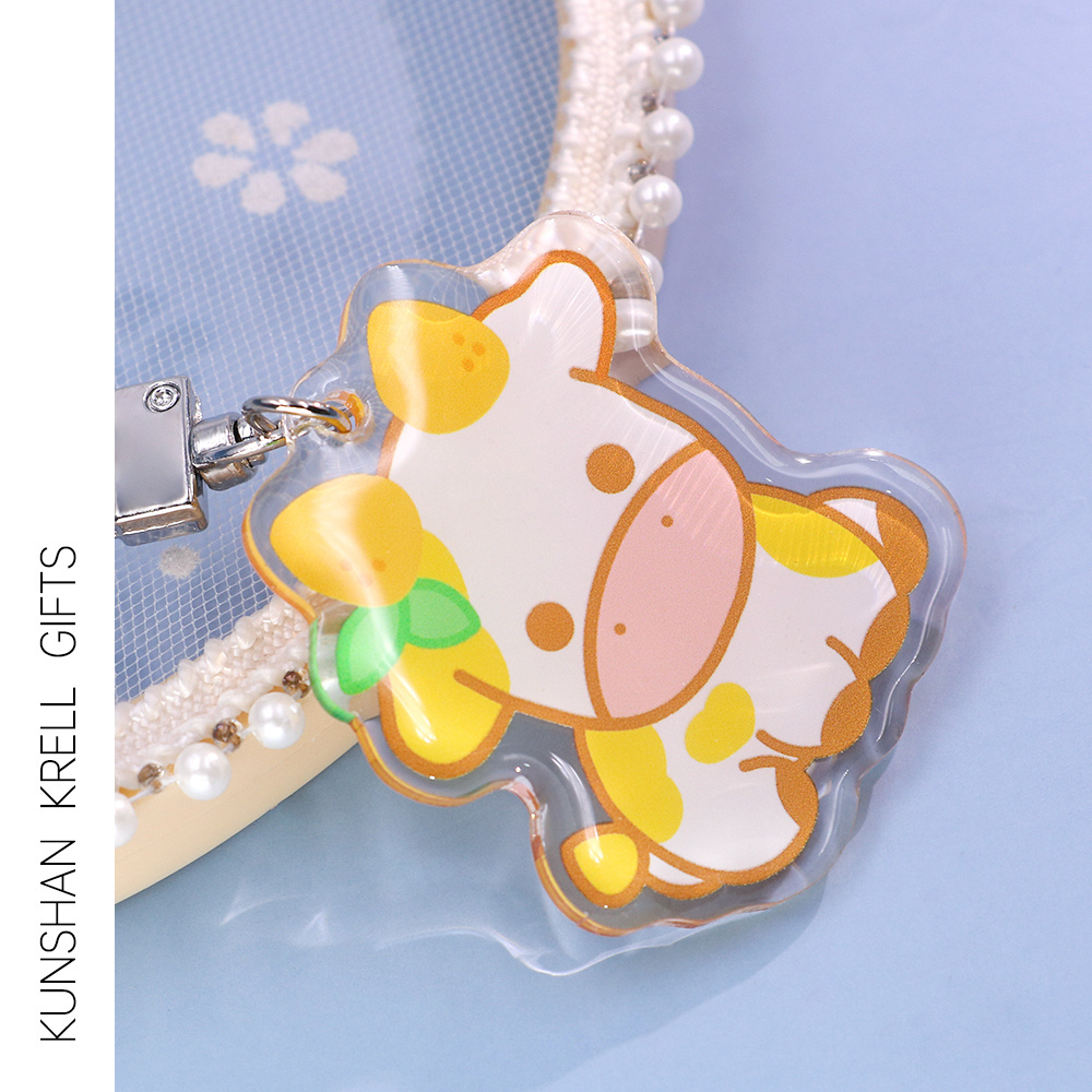 Custom Clear Printed Anime Keychain Key chain Acrylic Charms Holographic Keychain Anime Glitter acrylic keychain custom logo