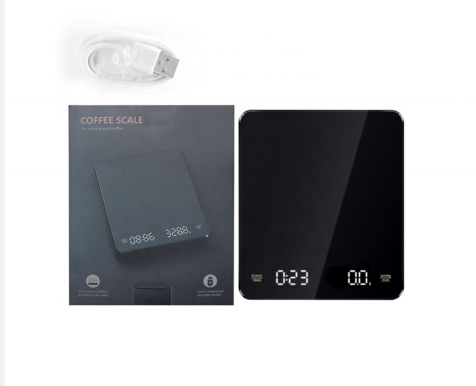 3kg*0.1g waterproof digital kitchen scale coffee timer scale  digital food scale coffee techniques