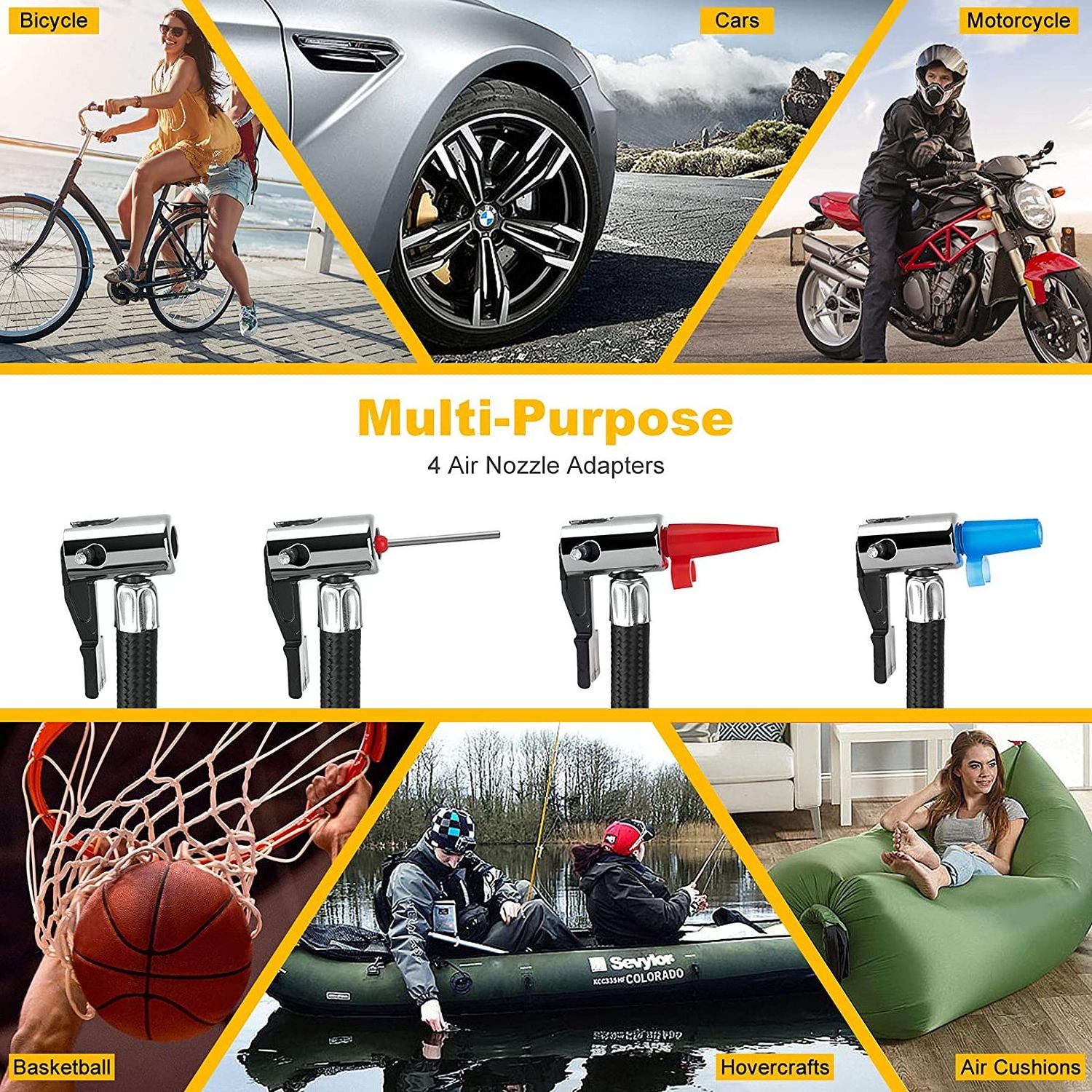 Wired Digital Auto Stop 12V DC Mini Portable Car Air Pump Compressor Inflators Bike Motorcycle Car Tire Inflator