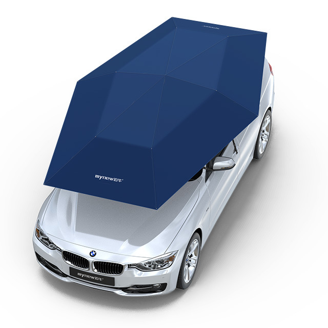 Portable folding Outdoor semi automatic 4.2m 4.6m Car sunshade Roof Shade Cover Automatic Car Umbrellas With Remote Control