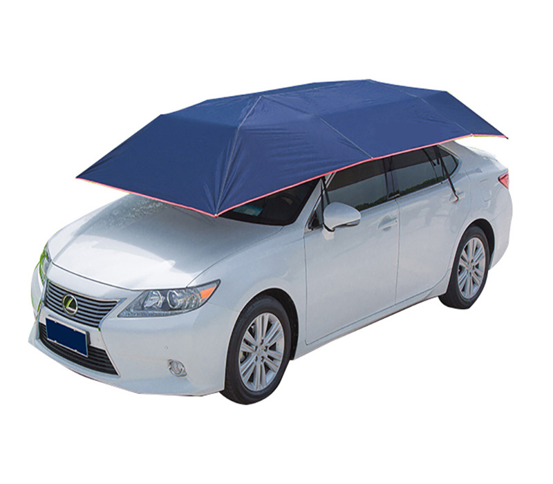 Portable folding Outdoor semi automatic 4.2m 4.6m Car sunshade Roof Shade Cover Automatic Car Umbrellas With Remote Control