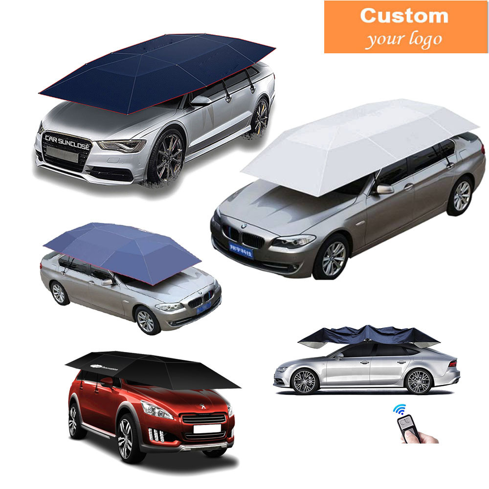 fashion electric auto automat automated automatic sunshade roller smart car cover with remote control car umbrella for cars