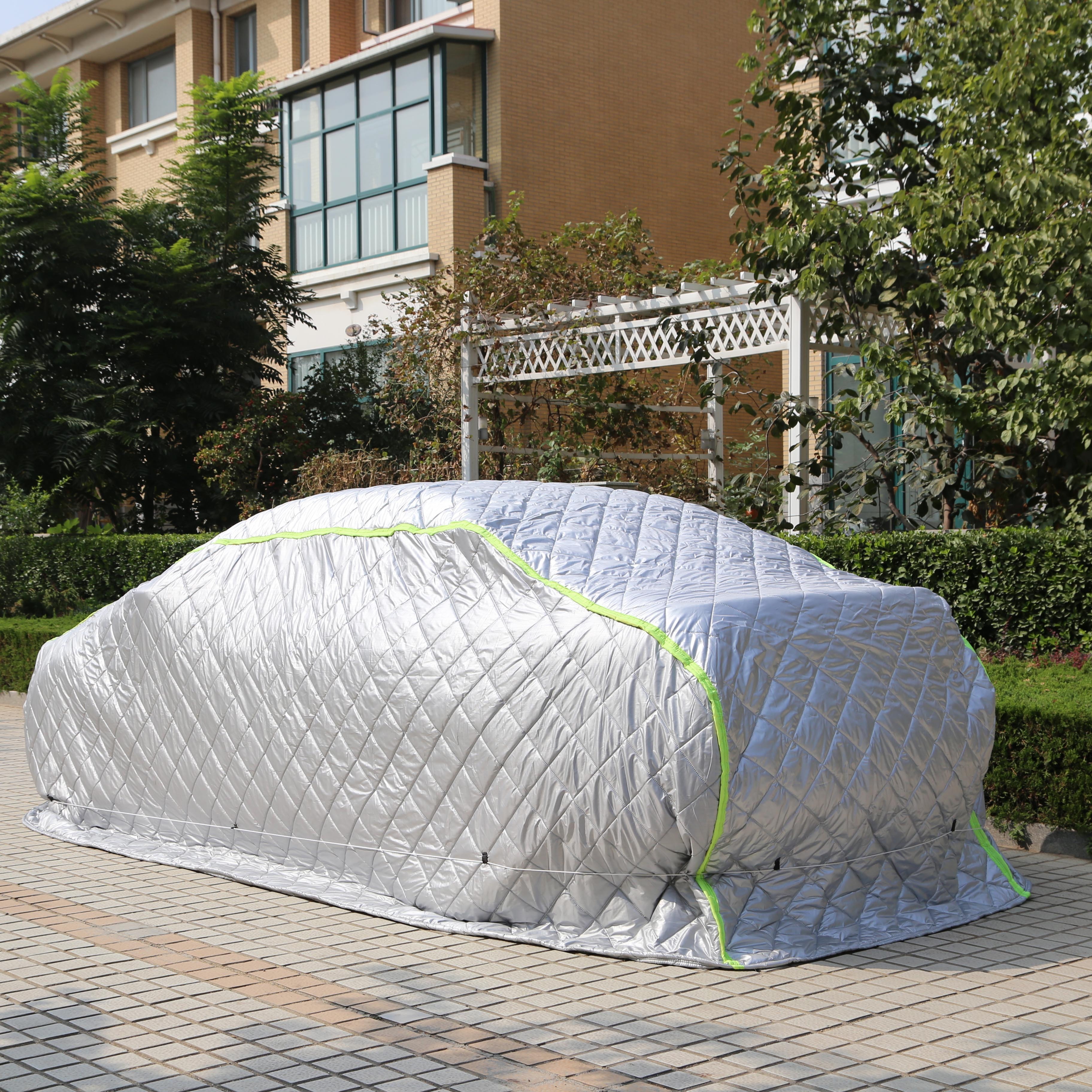 Car Hail -proof Tent Design Mesh Thickened rain, snow, hail, car, clothing, warm, sunscreen and cotton silver mop car cover