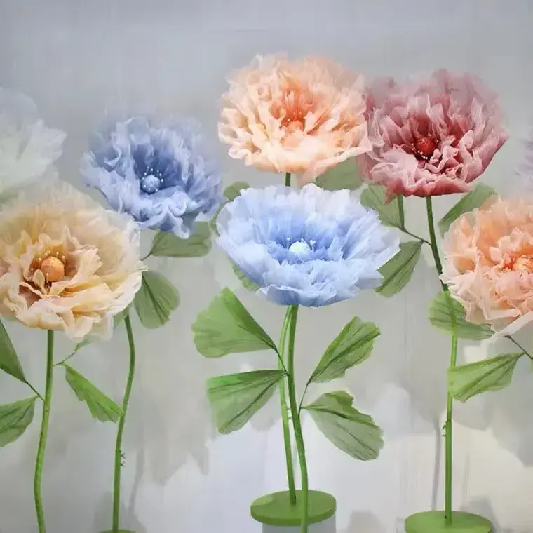 Wedding Supplies Automatic Silk Giant Flowers Handmade Artificial Flowers for Ceremony Prop Shop Window Background